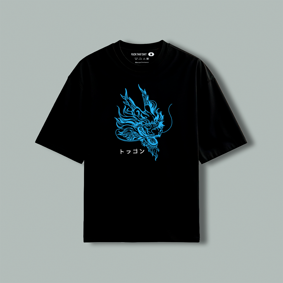 Playera Oversize Blue Dragon - Edicion Limitada