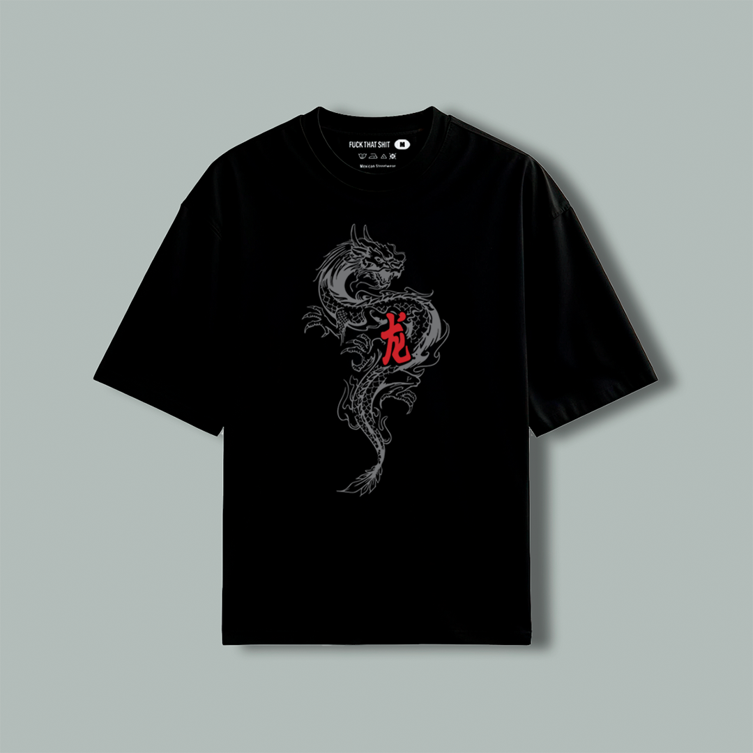 Playera Oversize Dragon Gris FK