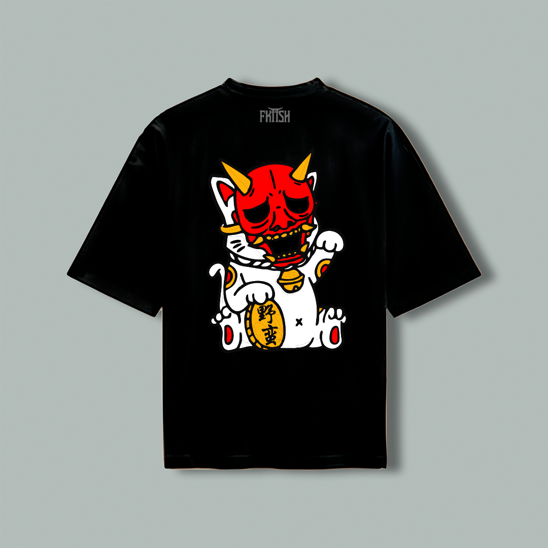 Playera Oversize Gato Oni