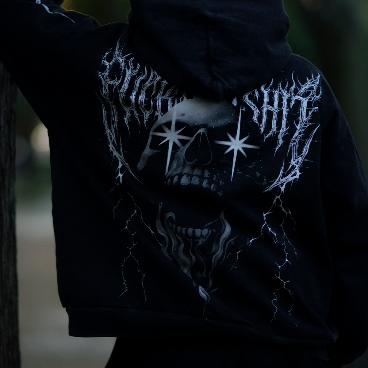 Hoodie Thunder Skull Mineral Wash