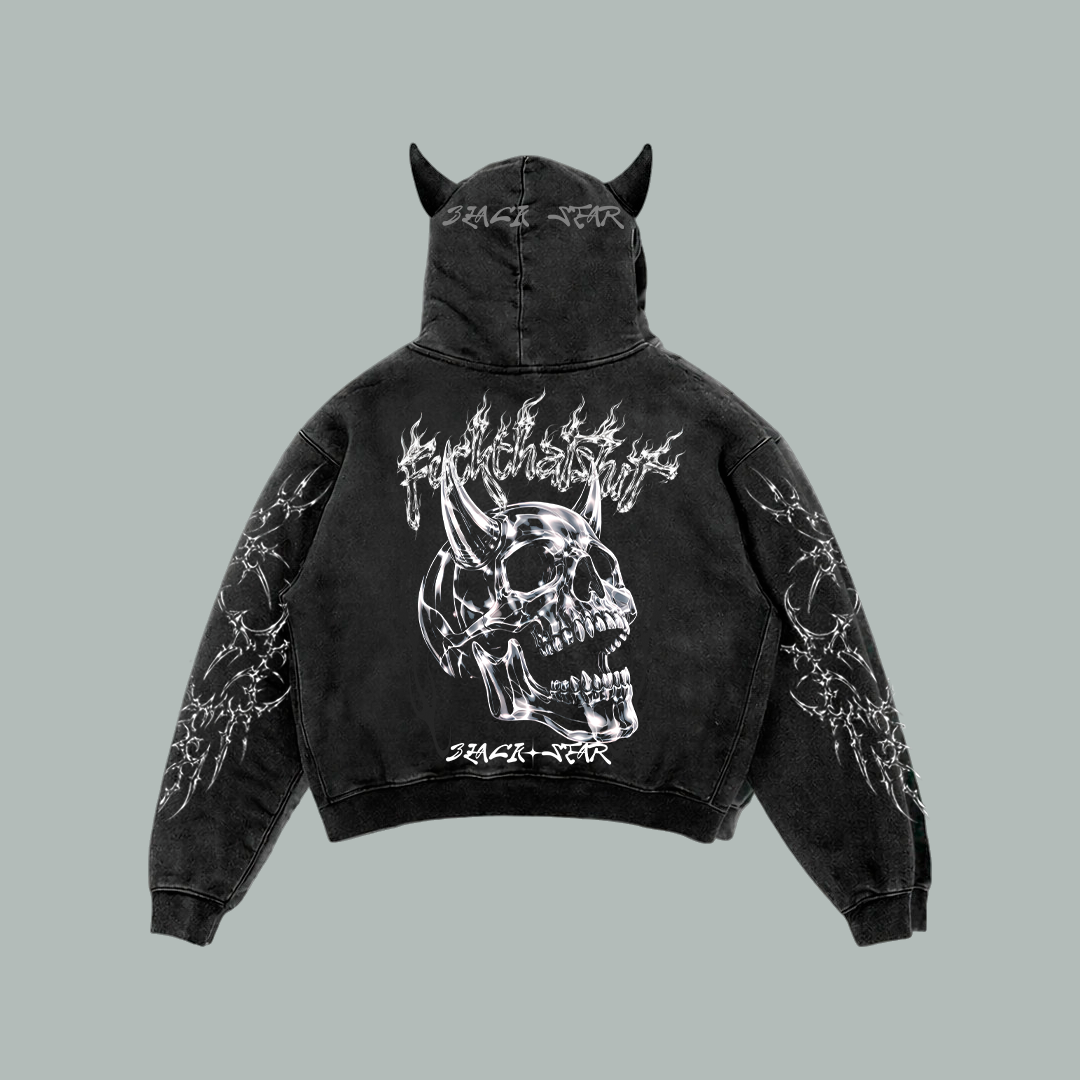 Hoodie Prime Con Cuernos Crystal Demon Lux