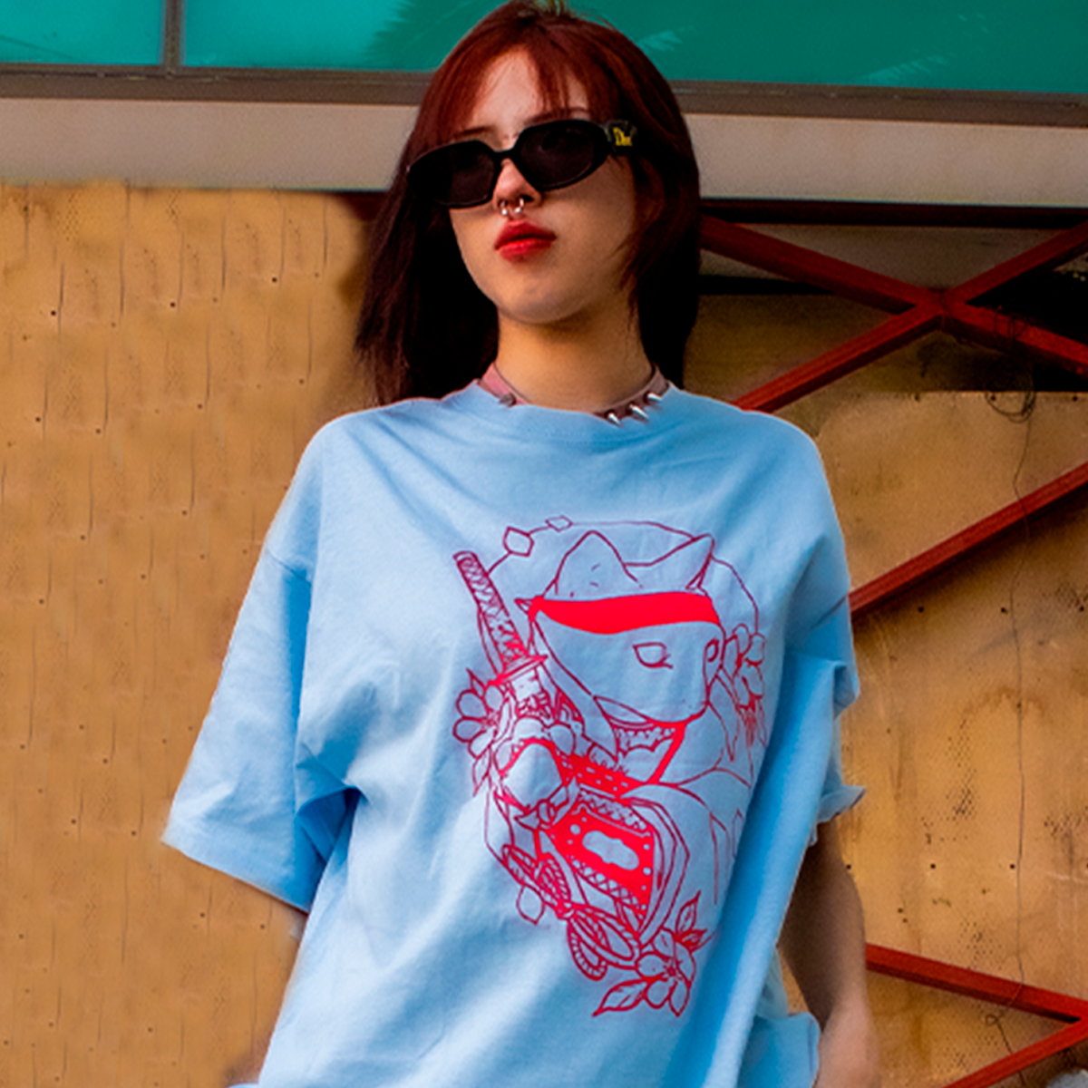 Playera Oversize Gato Samuai