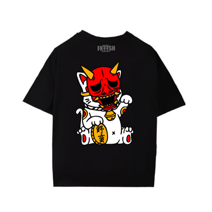 Playera Oversize Gato Oni