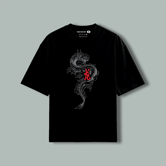 Playera Oversize Dragon Gris FK