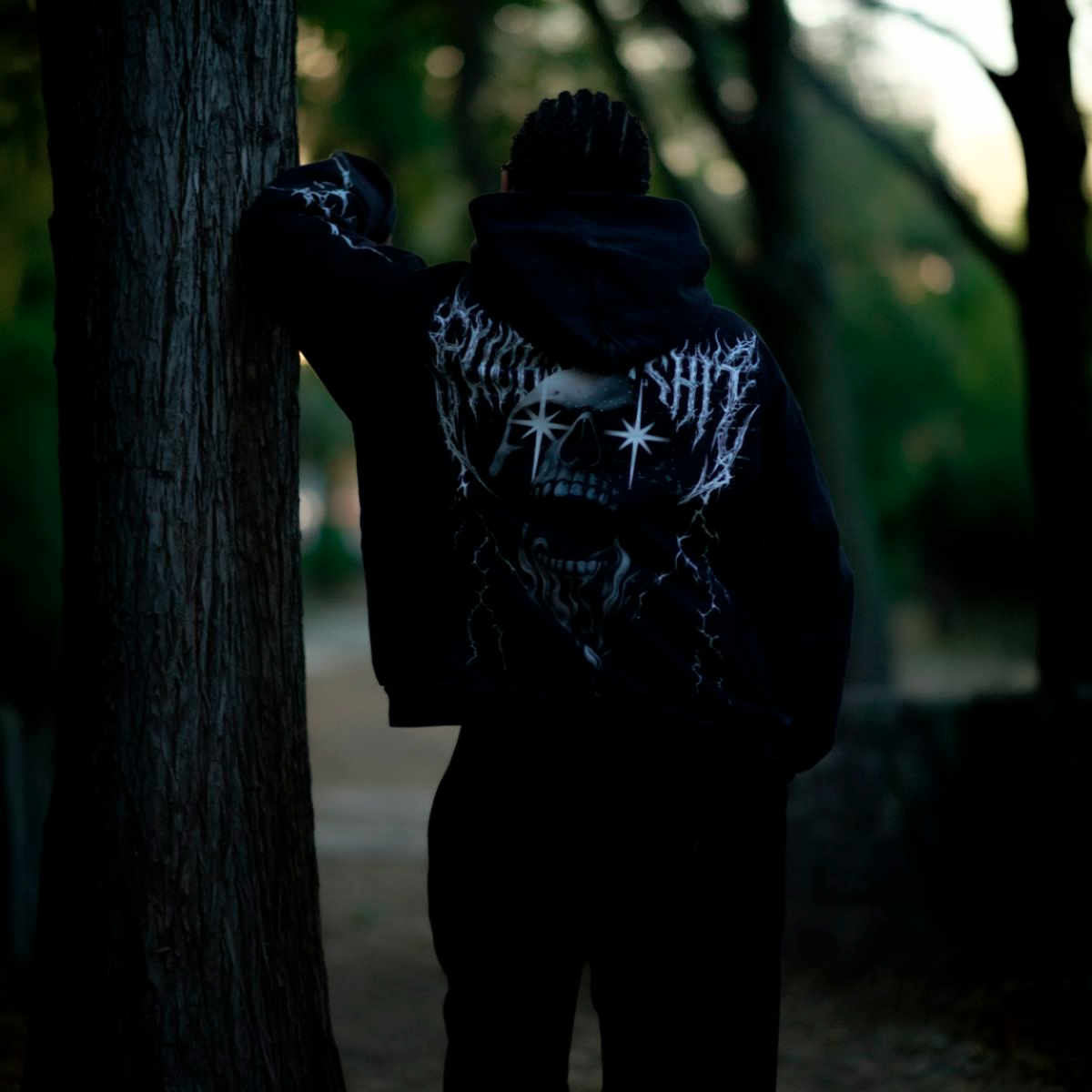 Hoodie Thunder Skull Mineral Wash