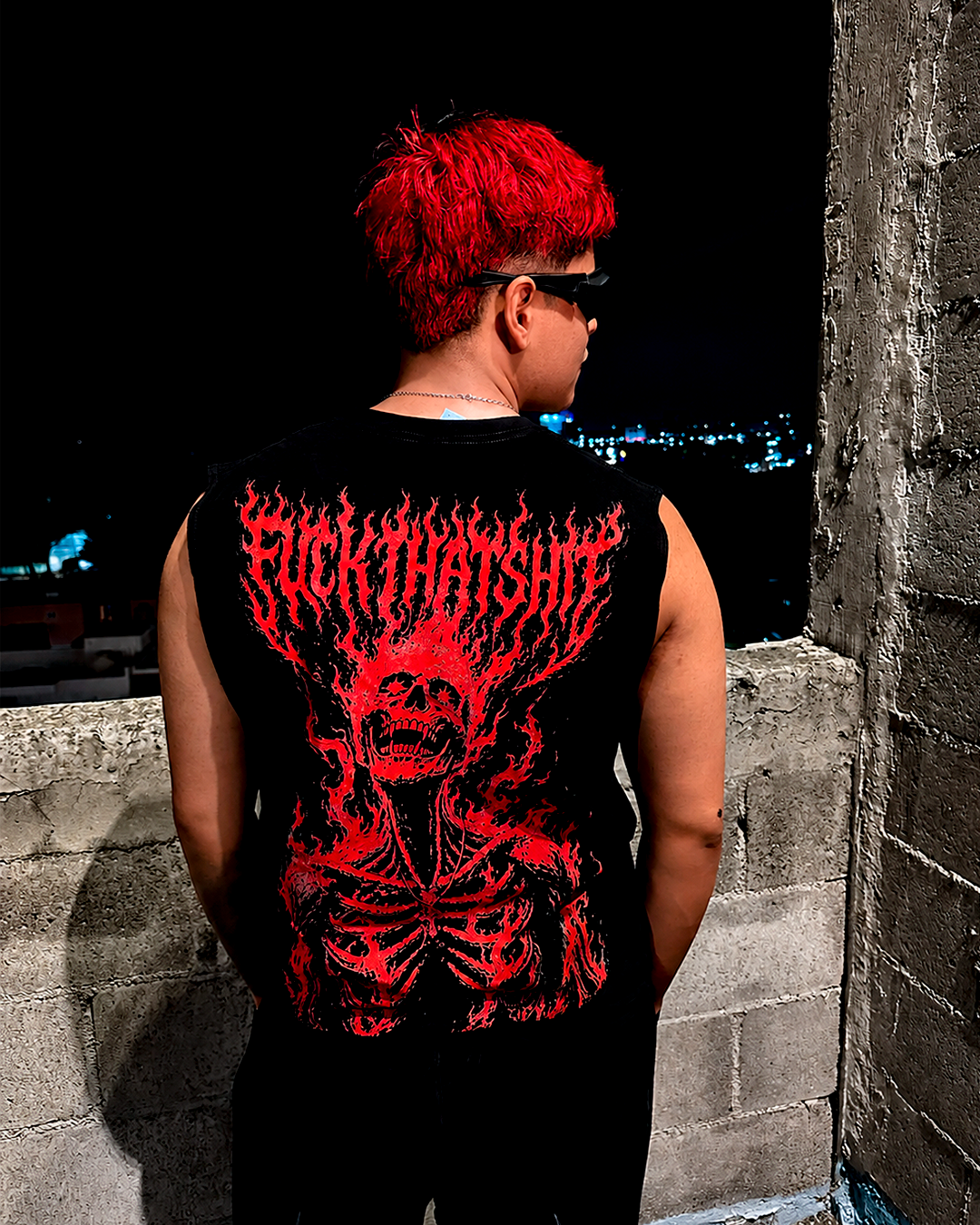 Playera Sin Mangas Prime Skull Flame