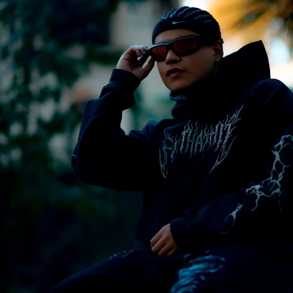 Hoodie Thunder Skull Mineral Wash