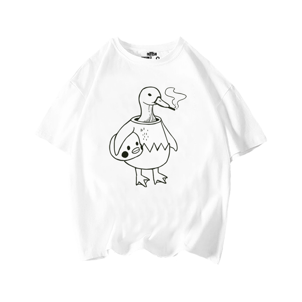 Playera Oversize Pato fumando