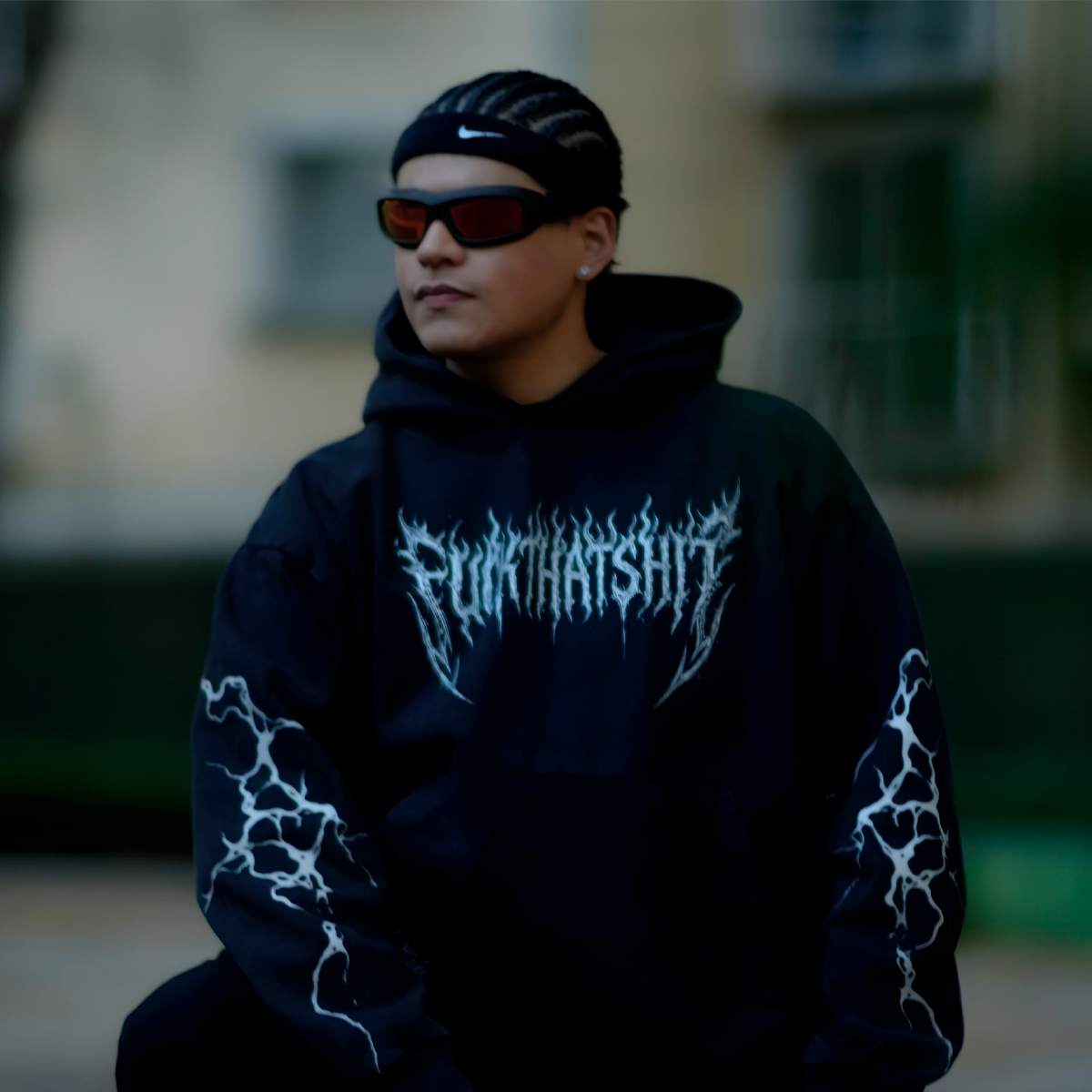 Hoodie Thunder Skull Mineral Wash