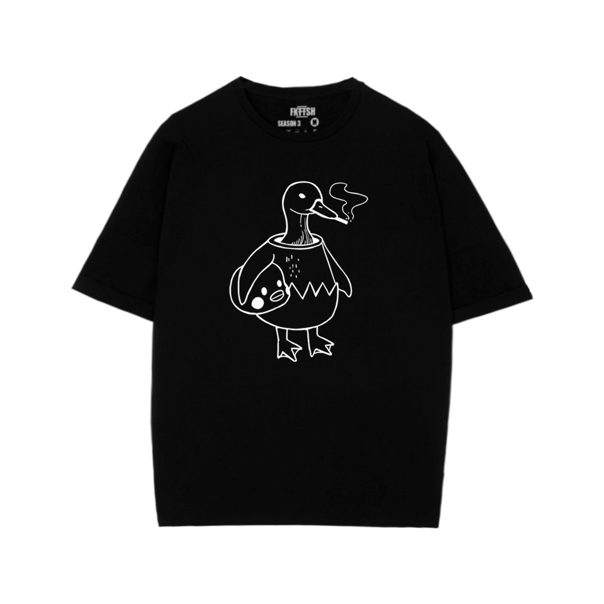 Playera Oversize Pato fumando