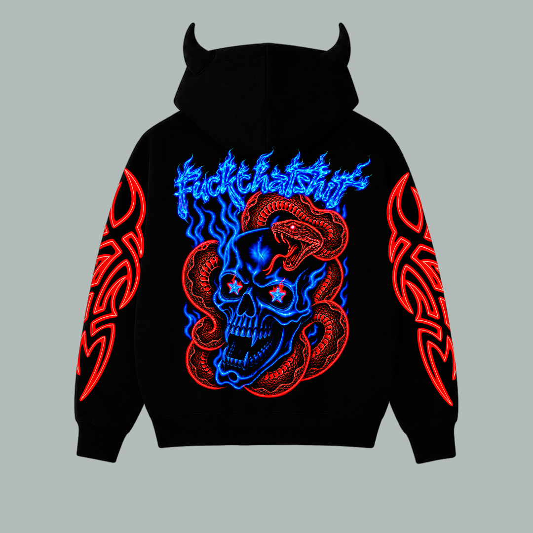 Hoodie Cierre Prime Con Cuernos Akai Heibi