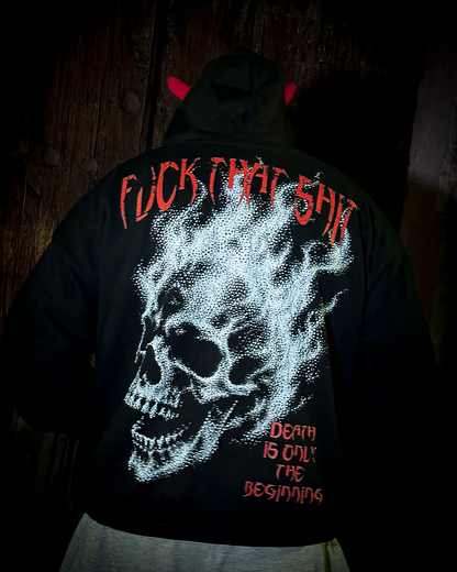 Hoodie Prime Con Cuernos BURNING SKULL