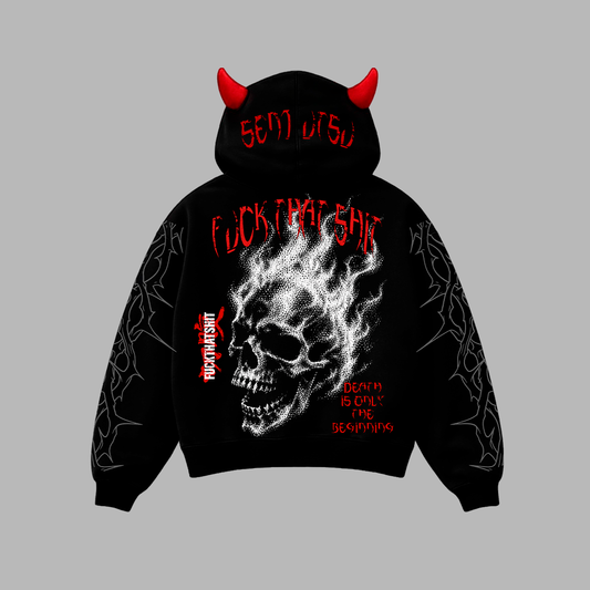 Hoodie Prime Con Cuernos BURNING SKULL