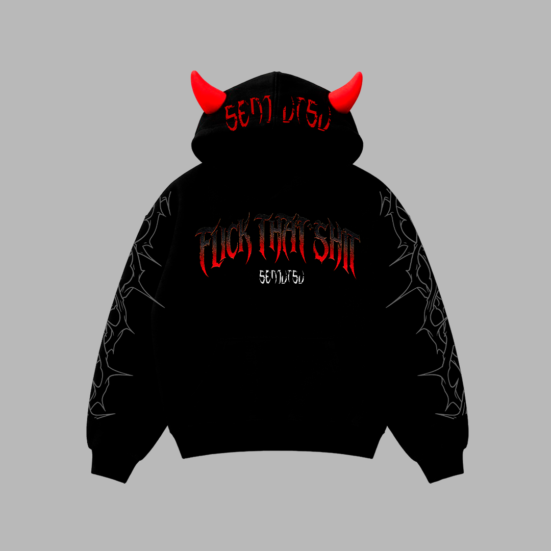 Hoodie Prime Con Cuernos BURNING SKULL