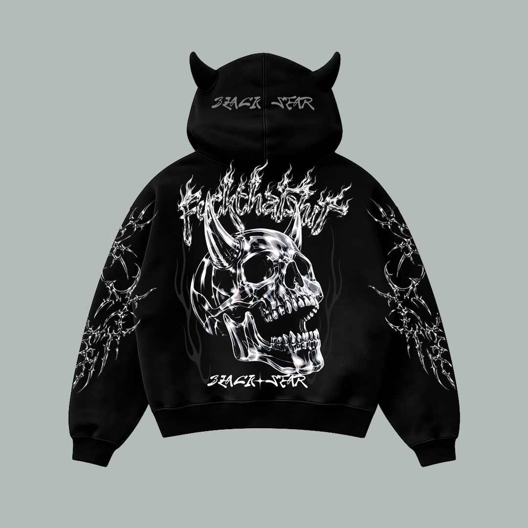 Hoodie Prime Con Cuernos Crystal Demon Lux