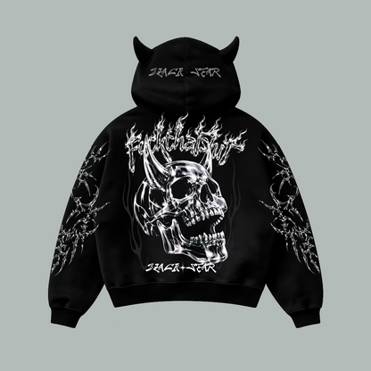 Hoodie Prime Con Cuernos Crystal Demon Lux