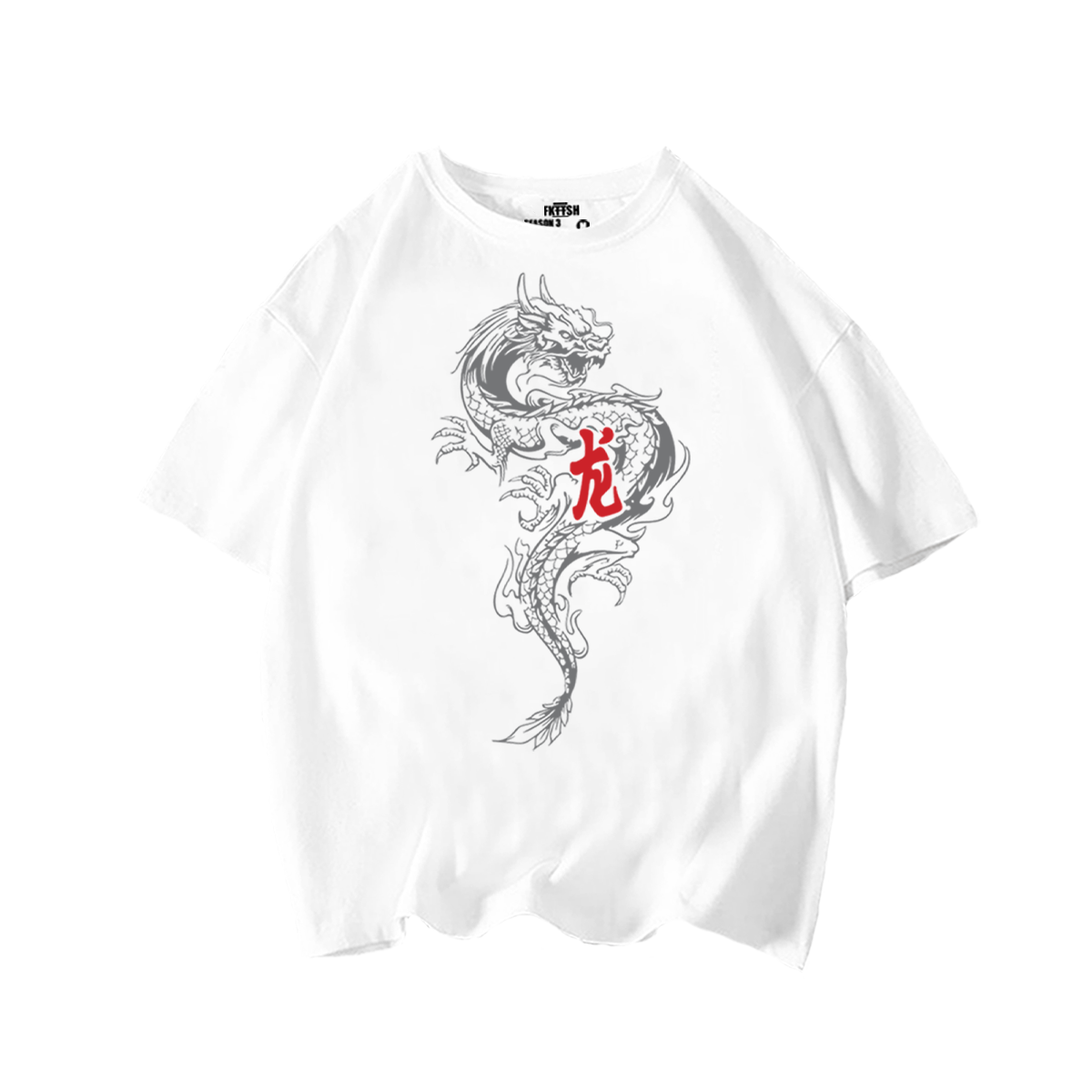 Playera Oversize Dragon Gris FK