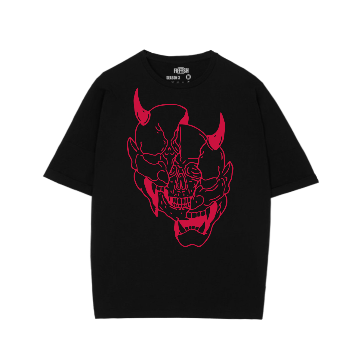 Playera Oversize Demonio Calavera Oni