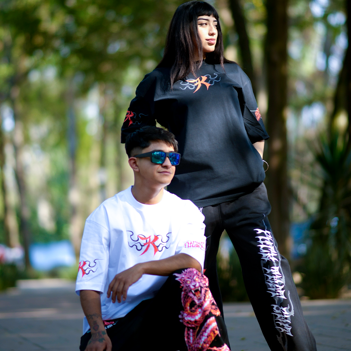 Playera Oversize Prime Black Fire Cat