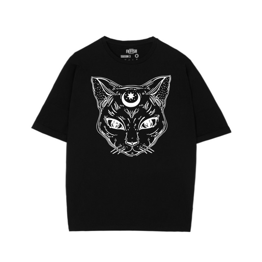 Playera Oversize Moon Cat