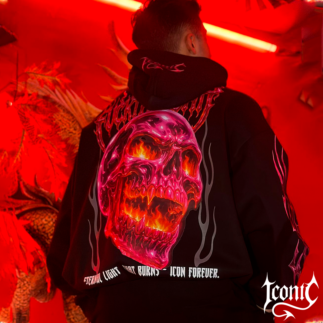 Hoodie Iconic Fire Skull