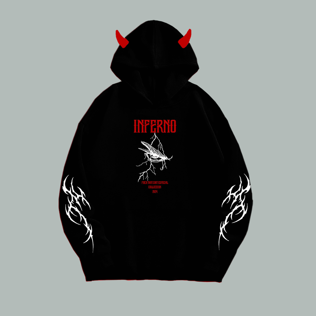 Hoodie Lucifer Con Cuernos