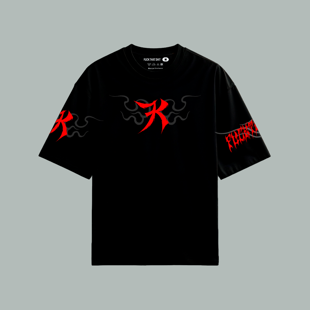 Playera Oversize Prime Black Fire Cat