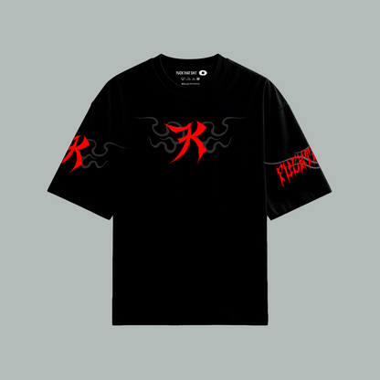 Playera Oversize Prime Black Fire Cat