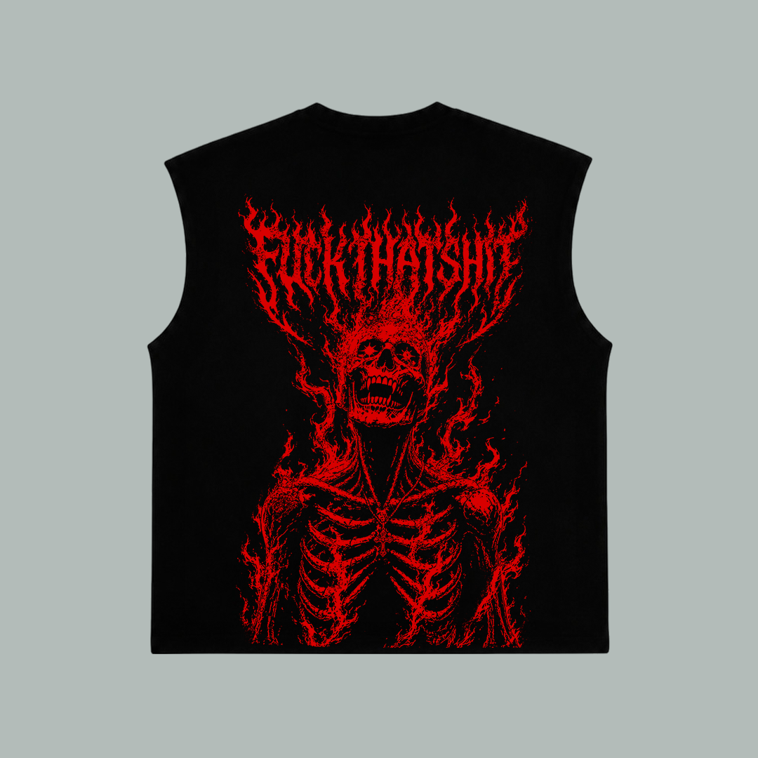 Playera Sin Mangas Prime Skull Flame