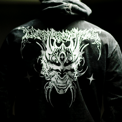 Hoodie Mineral Wash Star Onyx Neo Streetwear