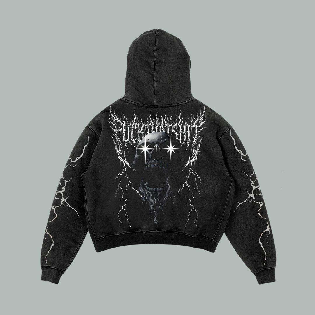 Hoodie Thunder Skull Mineral Wash
