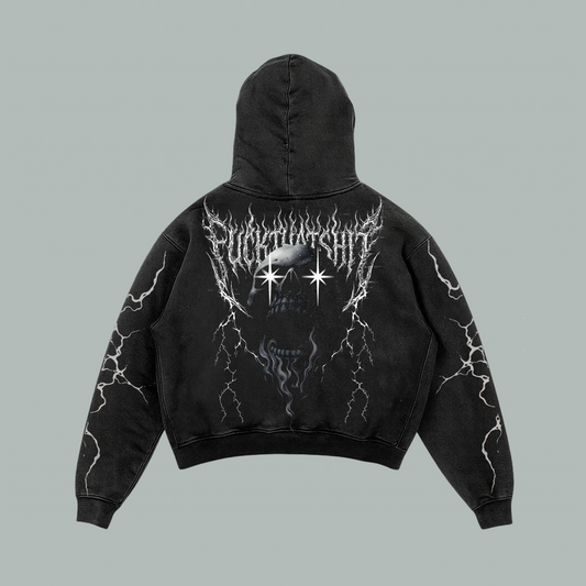 Hoodie Thunder Skull Mineral Wash