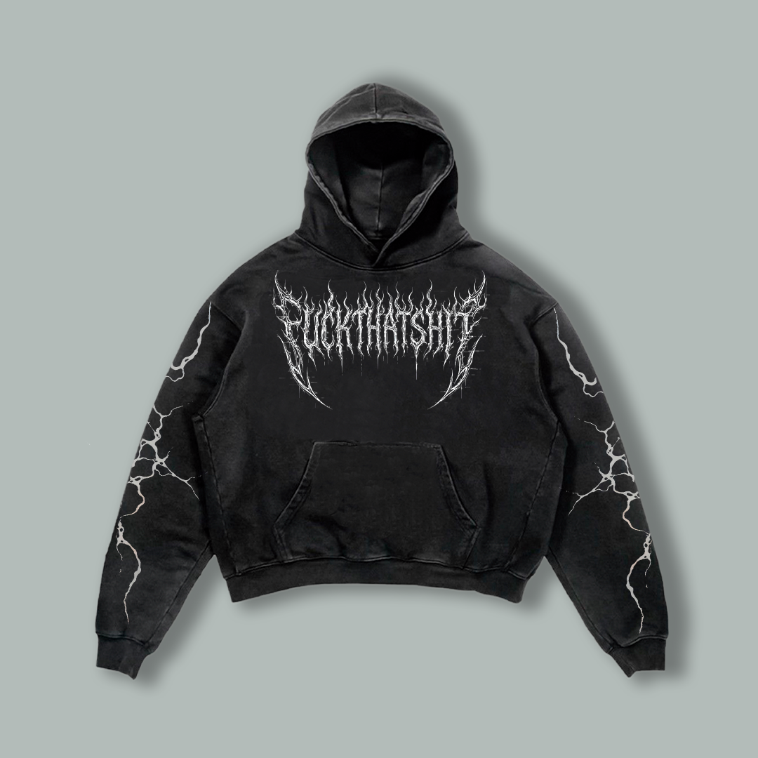 Hoodie Thunder Skull Mineral Wash