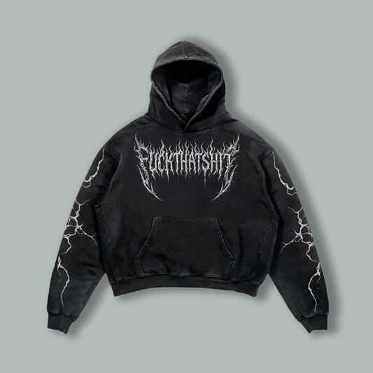 Hoodie Thunder Skull Mineral Wash