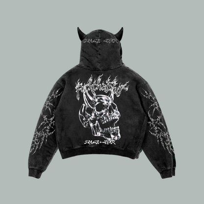 Hoodie Prime Con Cuernos Crystal Demon Lux