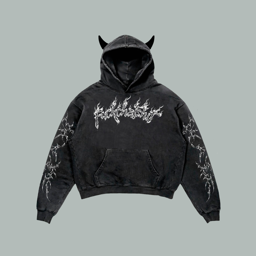 Hoodie Prime Con Cuernos Crystal Demon Lux