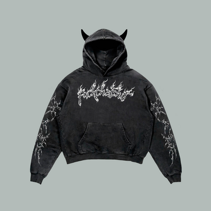Hoodie Prime Con Cuernos Crystal Demon Lux