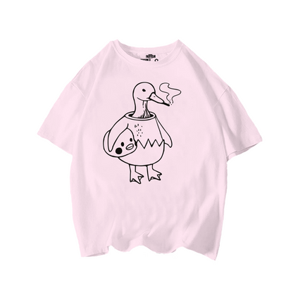 Playera Oversize Pato fumando