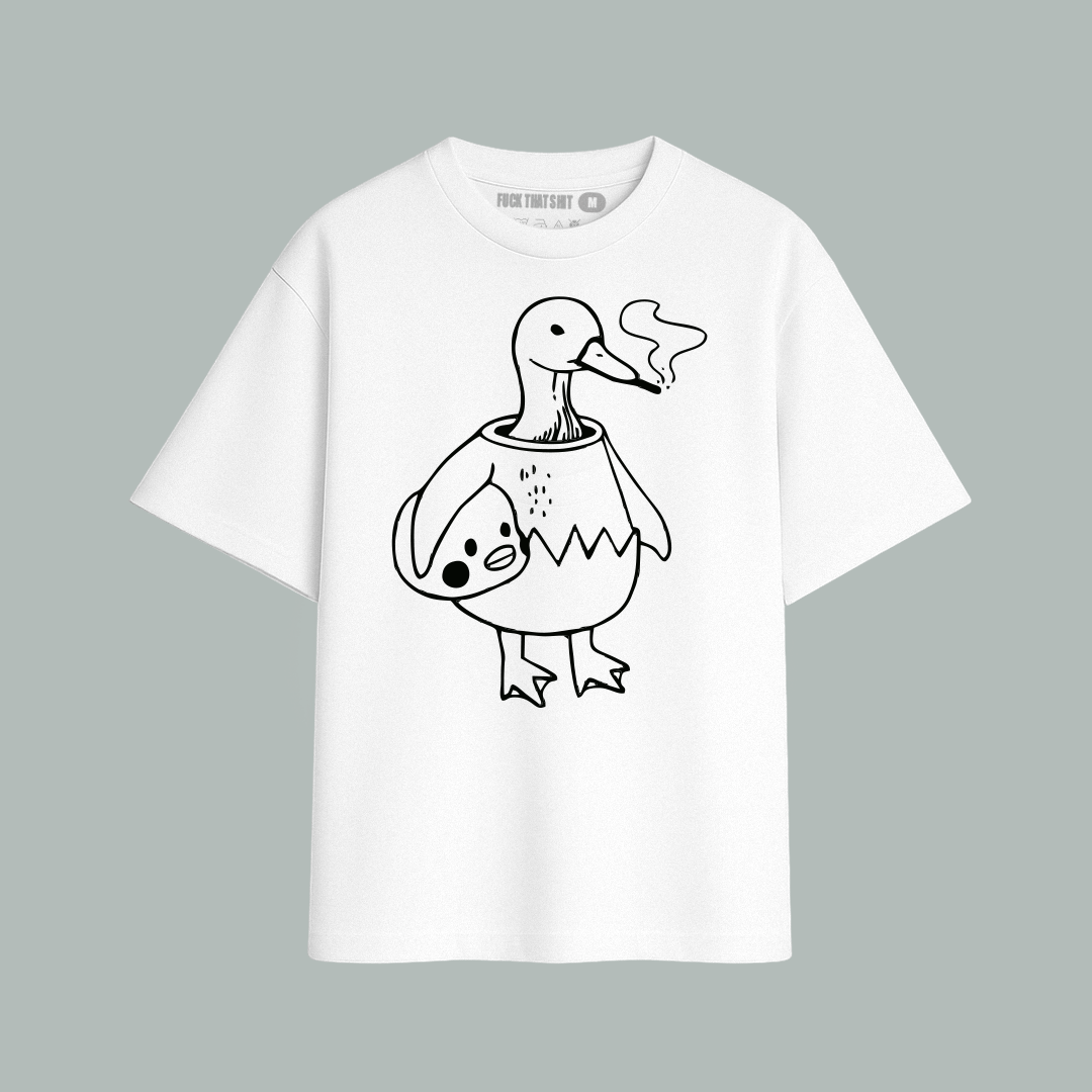 Playera Oversize Pato fumando