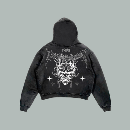 Hoodie Mineral Wash Star Onyx Neo Streetwear