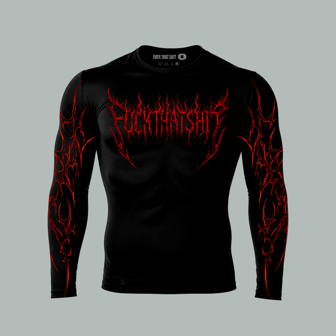 Playera Compresion Manga Larga Vampire Flame